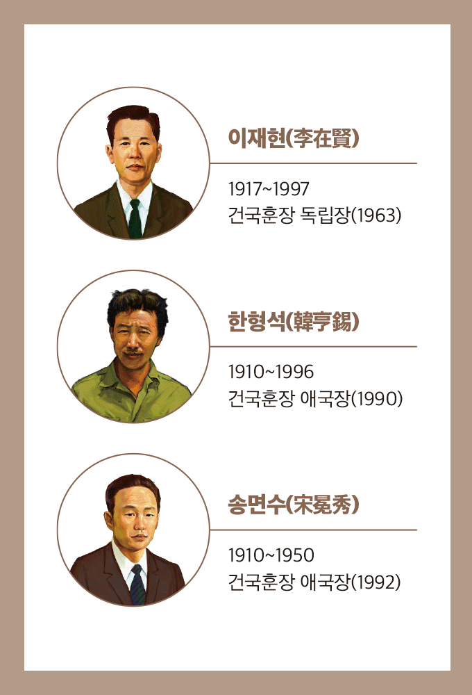 이달의 독립운동가 한국광복군에 참여한 청년 독립운동가<BR>이재현·한형석·송면수